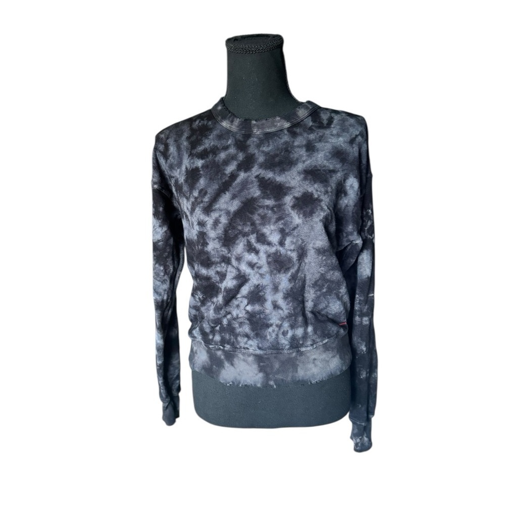 n:Philanthropy Tie Dye Distressed Sweatshirt XS Black Gray Edgy Made in USA L21